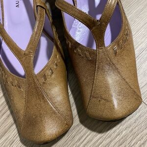 Audley London Brown Leather Women's Slingback Sandals